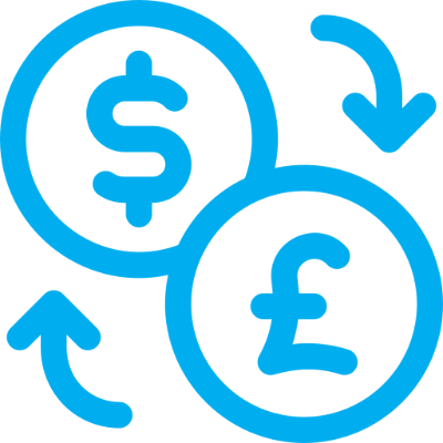 Dollars to pounds conversion logo